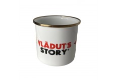 Cană metal emailat - Vlăduț's Story (fundal alb) 